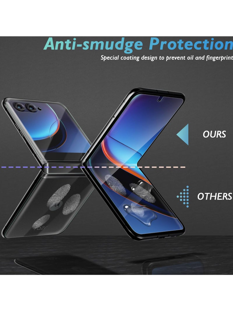 Screen Protector Compatible for Motorola Razr+ 2023, 3 Sets 12 Packs Anti-Scratch Bubble-Free Screen Protector, Premium Quality Soft TPU (Not Glass)