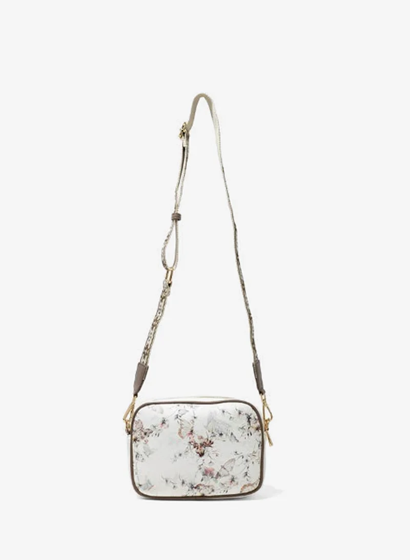 Amica  AMICA Flores Crossbody Bag - White Floral for Women | Best Price UAE