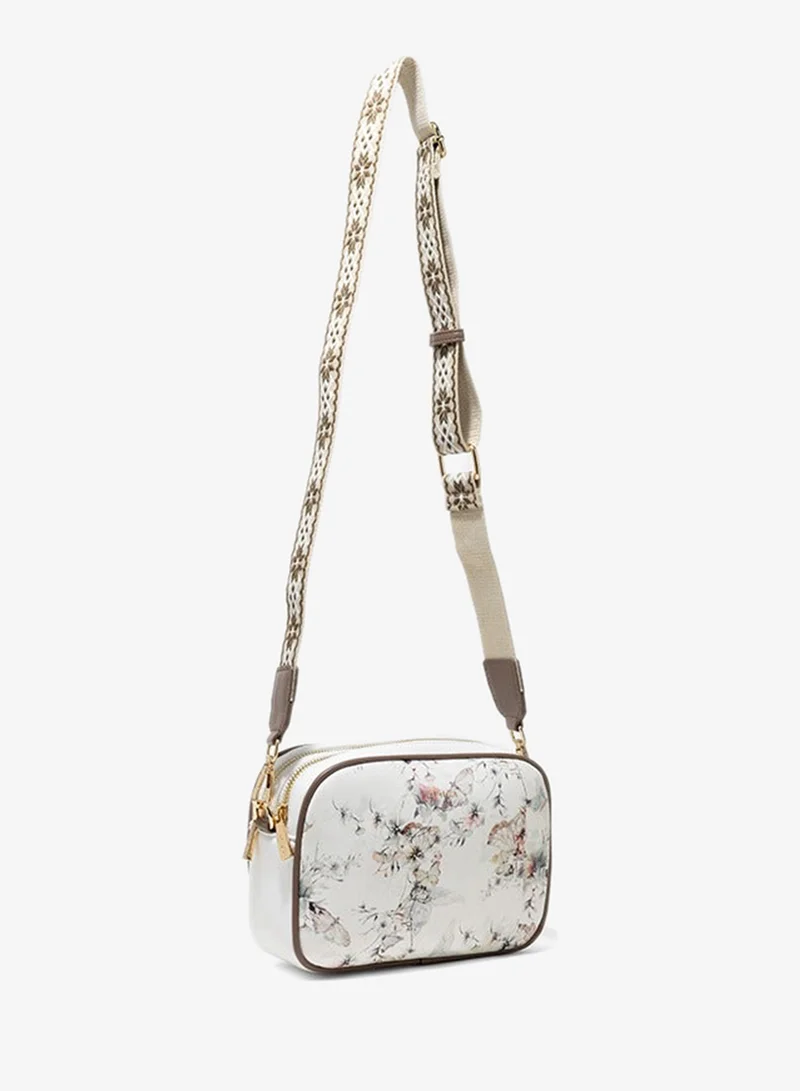 Amica  AMICA Flores Crossbody Bag - White Floral for Women | Best Price UAE