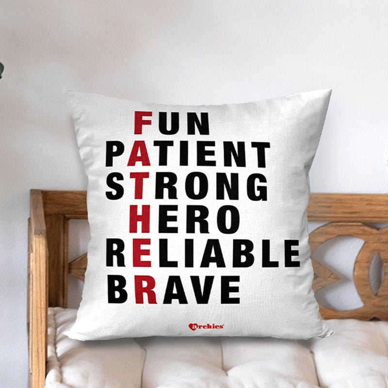 Archies ARCHIES Gift for Fathers Gifts for Father Cushion Cover 12x12x with Pillow Filler Card Gift Set for Father Dad Papa Father Day Giftting Idea FDC23CCFPIL13  - Image 2