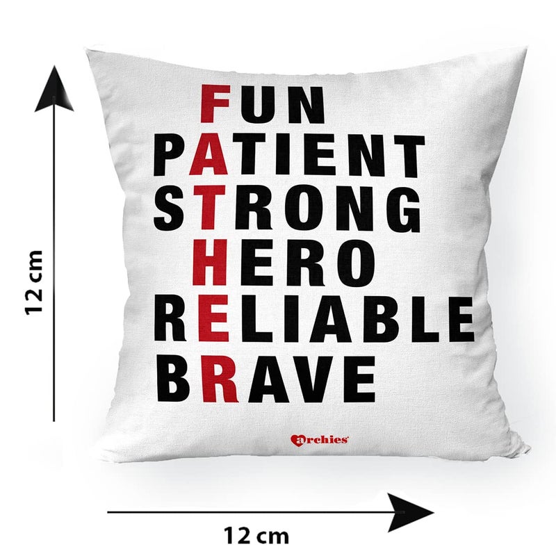 Archies ARCHIES Gift for Fathers Gifts for Father Cushion Cover 12x12x with Pillow Filler Card Gift Set for Father Dad Papa Father Day Giftting Idea FDC23CCFPIL13  - Image 3