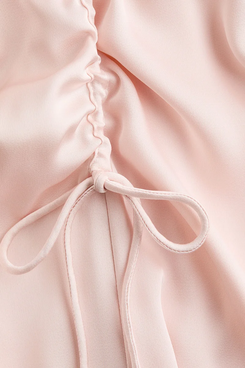 H&M  Drawstring-detail satin dress for Women | Best Price UAE