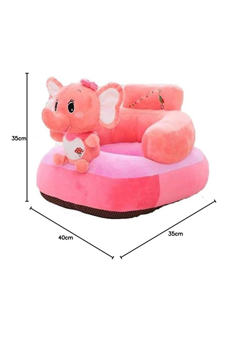 VAISHNO Vaishno Elephant Shape Baby Soft Plush CushionBaby Plush Sofa Seat Cushion for KidsColor Pink  - Image 2