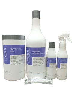 HAIR TOXX Shampoo 1000 ml  Mask 1000 ml  Serum 150 ml  and Conditioner Hair Spray 150 ml  It Works to Restore Damaged  Curly and Dyed Hair. 