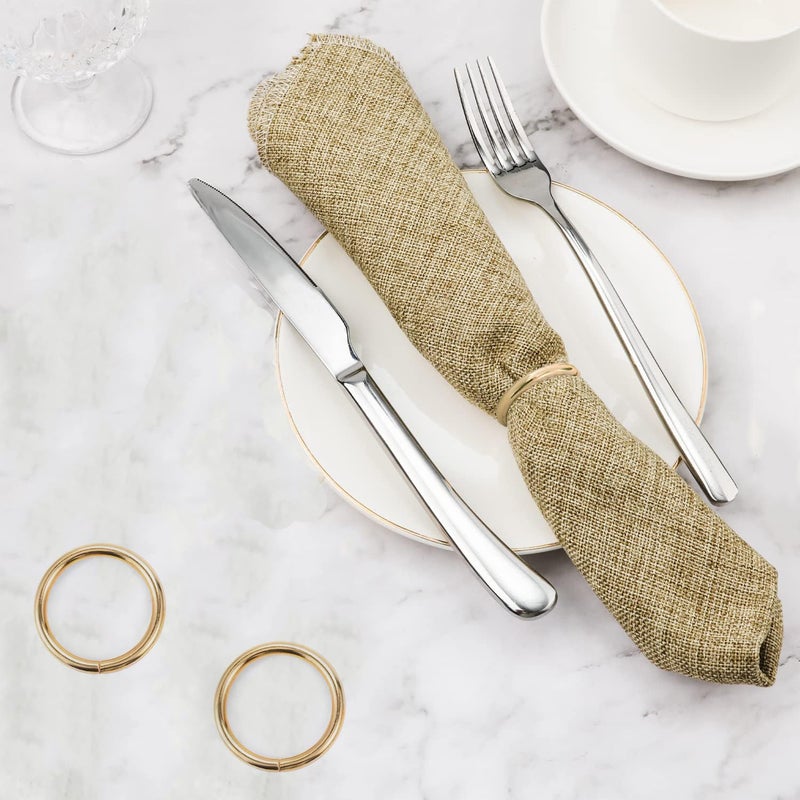 GERILKAI Gold Napkin Rings - 10 Pcs Stainless Steel Napkin Rings,Gold Rotundity Metal Napkin Ring for Table Settings Wedding Christmas Party Dinner Table - Image 3