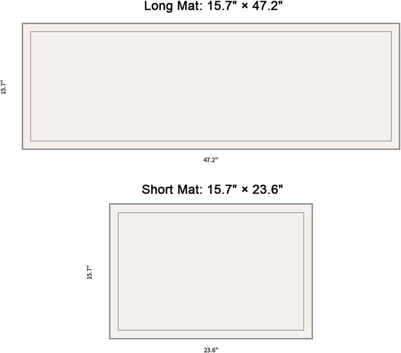 Xlot 2 Pcs Kitchen Rug,Leather Non Slip Kitchen Rugs Washable, Absorbent Runner Mat for Floor Kitchen Mats for in Front of Sink, Door, Laundry, Entryway, Hallway15.7"x23.6"+15.7"x47.2" (smooth) - Image 2