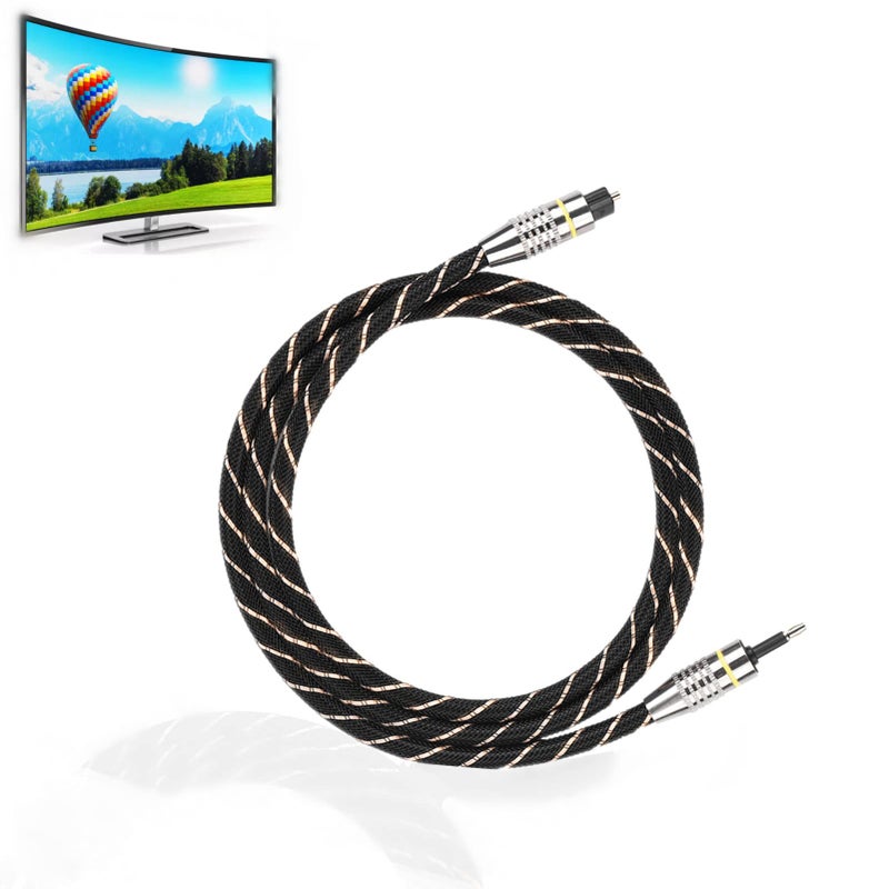 Zerone 1m Fiber Optic Audio Cable, Digital Optical Toslink to Mini Toslink SPDIF Cord for Devices with Round SPDIF Output Connect to Amplifier - Image 1