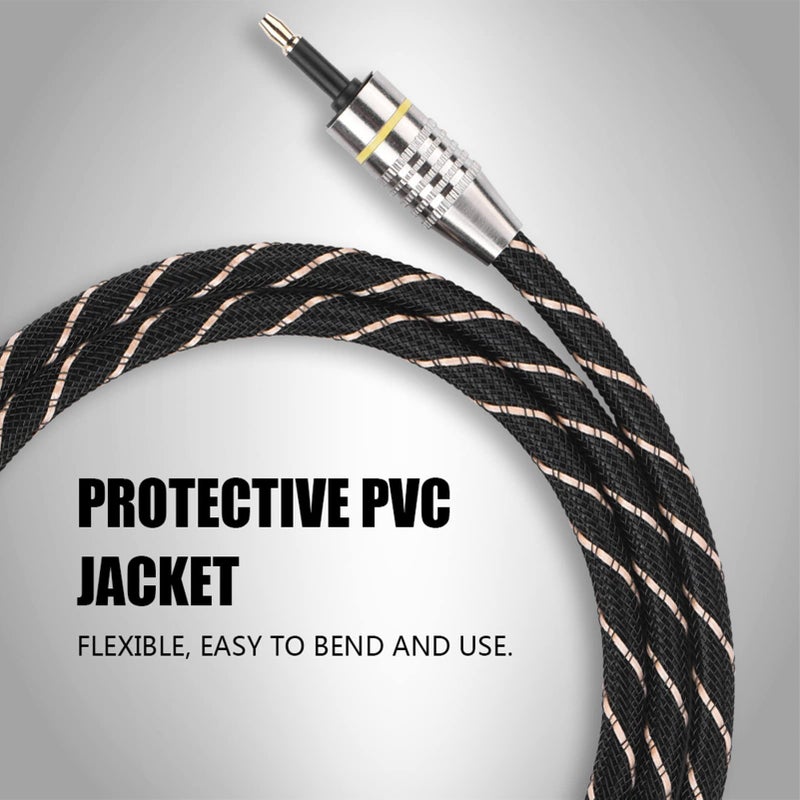 Zerone 1m Fiber Optic Audio Cable, Digital Optical Toslink to Mini Toslink SPDIF Cord for Devices with Round SPDIF Output Connect to Amplifier - Image 4