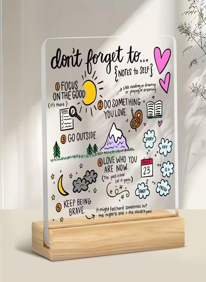 Bs amor Positive Affirmation Acrylic Desk Plaque Daily Reminders with Mindfulness Phrases, Self-Care Quotes Office - Motivational Gift for Students 5x4 inch - Image 1