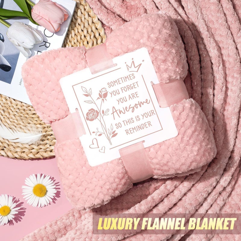Qinline Birthday Gifts for Women Self Care Get Well Soon Gifts, Rose Relaxing Spa Gift Box Care Package Basket w/ Luxury Flannel Blanket 40 oz Tumbler, Mother's Day Gift for Mom Her Wife Girlfriend Sister - Image 3