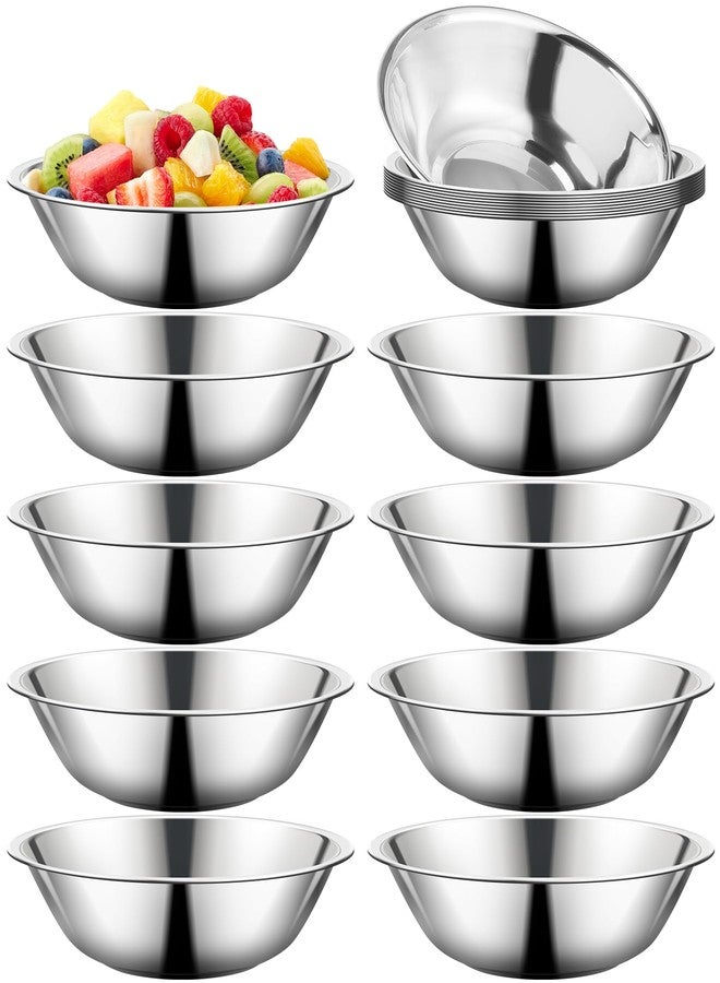 Dyrfolm 10 Pack Small Stainless Steel Bowls,6 Inch Prep Bowls with Flat Base, Metal Kitchen Mixing Bowls for Cooking, Baking, Serving, Meal Prep - Image 1