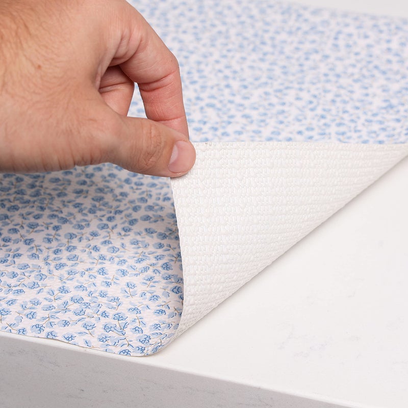Con-Tact Brand Grip Prints Durable Non-Adhesive Non-Slip Shelf and Drawer Liner, 18'' x 4', Ashley Blue - Image 4