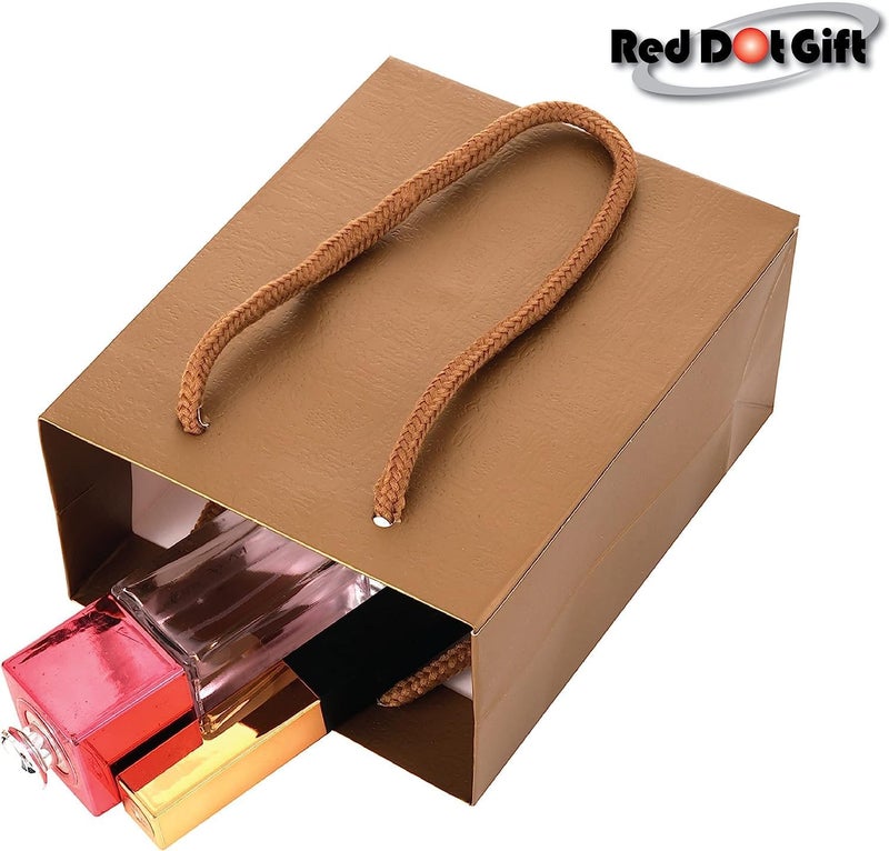 Red Dot Gift REDDOTGIFT® Pack of 10 Textured Paper Bags,Gift Bags Shopping Bag Party Favor Bags for Birthday Mother’s Day, Baby Shower Bridal Shower Wedding Gift (A6 : H14.5 * 11.5 * 6.5cm, Gold) - Image 5
