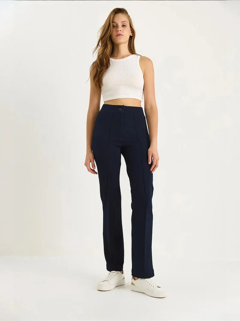 Bianco Lucci Navy Blue LUCCI Flare Pants for Women | Best Price UAE