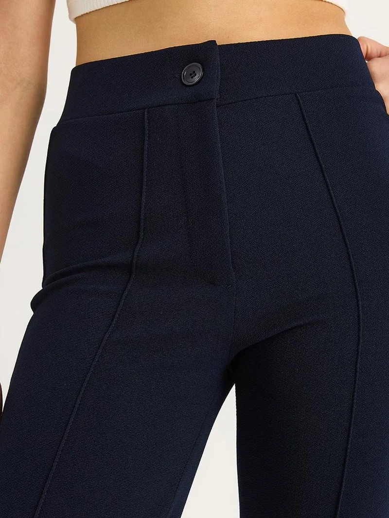 Bianco Lucci Navy Blue LUCCI Flare Pants for Women | Best Price UAE
