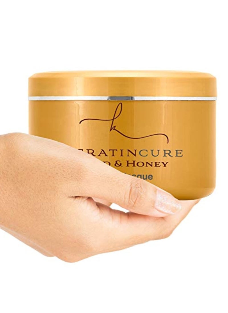 Keratin Cure - Keratin Cure Gold & Honey Deep Hair Mask Masque Conditioning Strengthen Dry Damaged Growth Relieves Scalp for all hair Moisturizing Reparation Argan Coconut Marula Women Men Beards 7.4 Fl Oz - Image 1