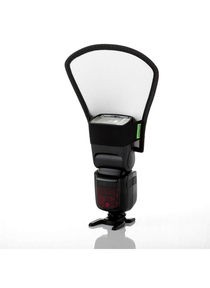 Kachifoto 2 Pack Flash Diffuser Reflector Black Edition - 2-Sided White/Silver Bend Bounce Flash Reflector Kit with Elastic Strap for Canon, Nikon, Sony, Fuji and All Speedlight Flashes - by Kachifoto  - Image 2