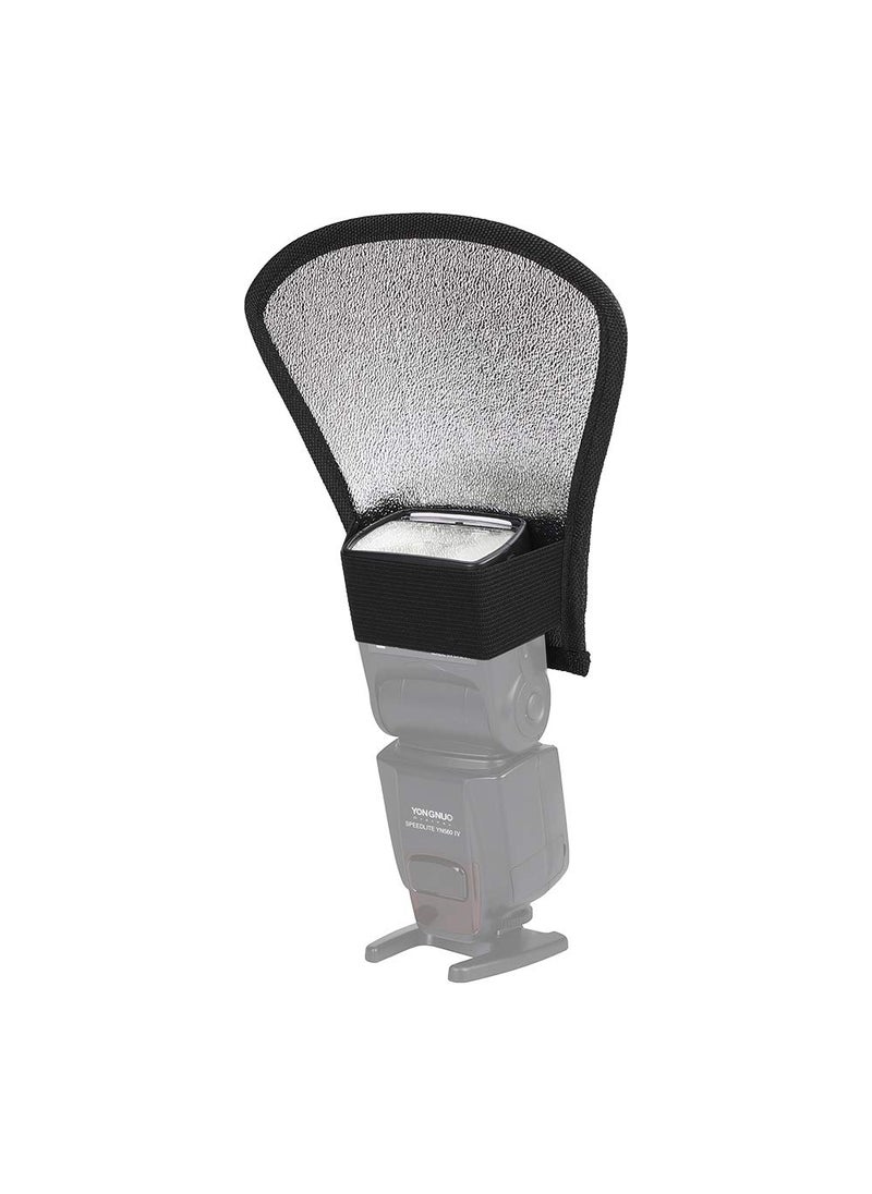 Kachifoto 2 Pack Flash Diffuser Reflector Black Edition - 2-Sided White/Silver Bend Bounce Flash Reflector Kit with Elastic Strap for Canon, Nikon, Sony, Fuji and All Speedlight Flashes - by Kachifoto  - Image 3