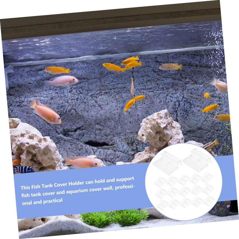16 Pcs Acrylic Fish Tank Lid Holders Transparent 5x4cm Sturdy Cover Racks - Image 3