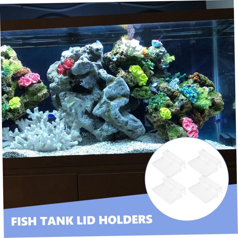 16 Pcs Acrylic Fish Tank Lid Holders Transparent 5x4cm Sturdy Cover Racks - Image 4