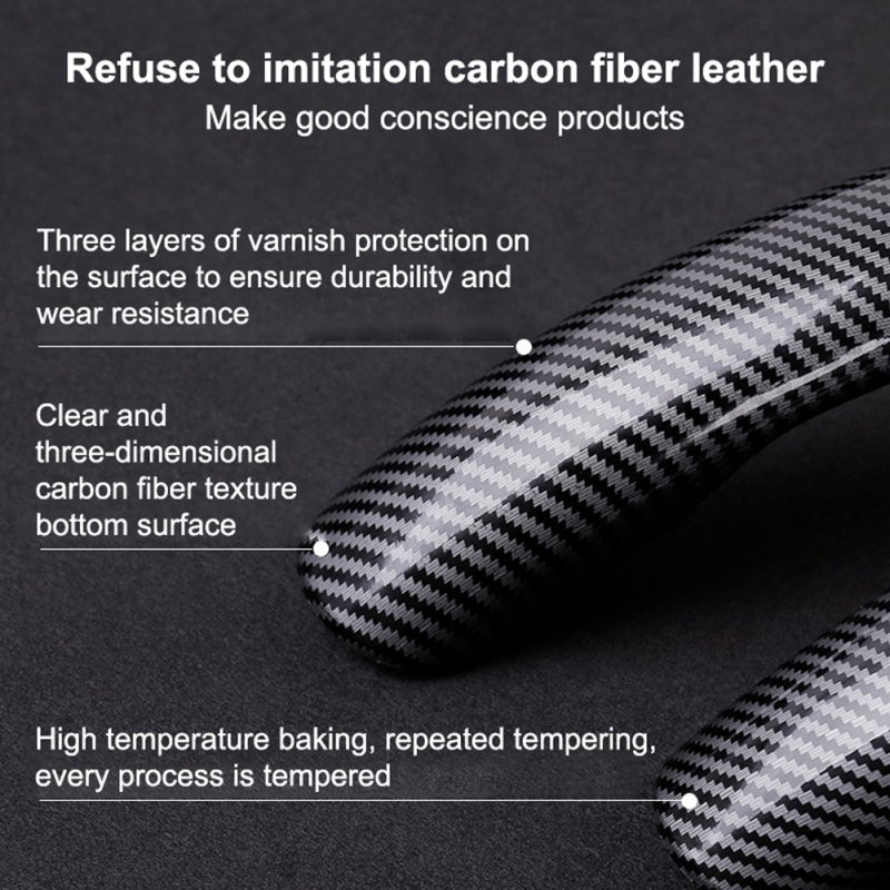 Carbon Fiber Steering Wheel Cover: Black, Universal Size, All-Season Use - Easy Installation, Enhanced Grip, Durable Texture for Car Interior Accessory - Image 5