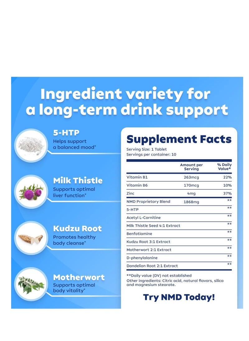 Erectogen - NoMoreDrinks Alcohol Cravings Reducer - Stop Drinking Alcohol Supplements & Liver Detox with Milk Thistle, Dandelion Root & Kudzu Root for Liver Support - 1 Pack - Image 1