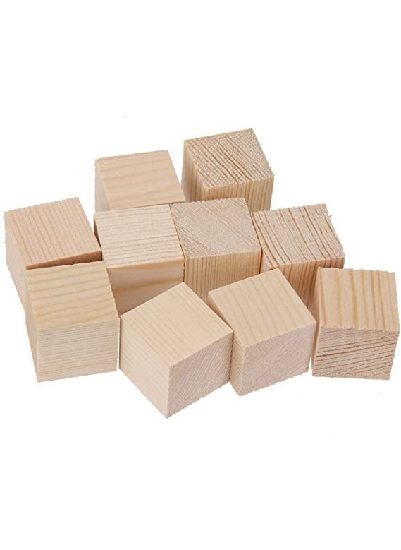 PRAVI Enterprise Wooden Blocks Square Cubes for Art Craft DIYFurnitureDecorationGaming etc 2X2X2 INCH 24  - Image 3