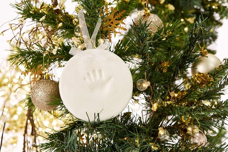 Pear Head Christmas Baby's First Handprint or Footprint Ornament Kit, Holiday Newborn Gift, Easy No-Bake DIY Babyprints Clay Impression, Baby Keepsake Gift, Glitter - Image 3