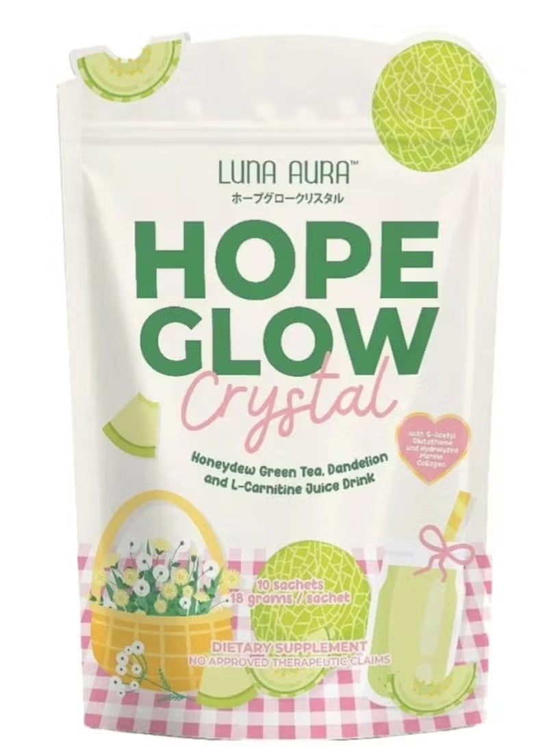 لونا أورا مشروب عصير لونا أورا هوب جلو كريستال هوني ديو بالشاي الأخضر والهندباء وإل-كارنيتين