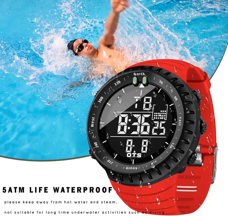 PALADA Men's Digital Sports Watch Waterproof Tactical Watch with LED Backlight Watches for Men - Image 2