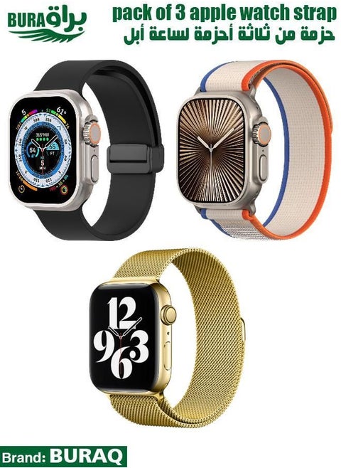 Apple Watch Band Strap For Apple Watch Ultra 2/Ultra 49mm, Series 10 46mm, 9/8/7 45mm, SE2/SE/6/5/4 44mm, 3/2/1 42mm