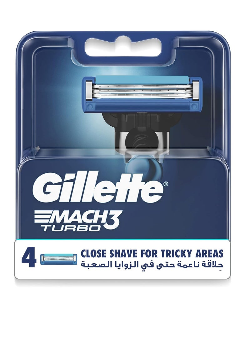 شفرات ماتش 3 تيربو ثلاثية الأبعاد من جيليت، 4 قطع - Image 1