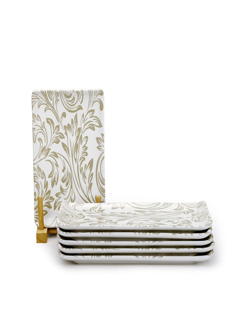 EDESSA طبق تقديم مستطيل سيراميك إيديسا إيلانا (أبيض، 12.5 × 24 سم، مجموعة من 6) - Image 2