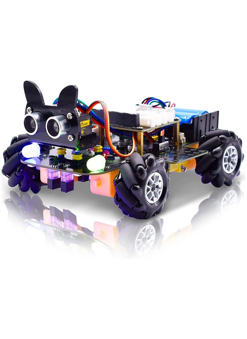 Keyestudio Micro bit 4WD Mechanical Robot Car Kit for Micro:bit v2 (Not Contained)，Novel Rugged Car for Kids Micro:bit Graphical Make code Python Code, DIY Programmable Car for Adults Teens STEM Education  - Image 1