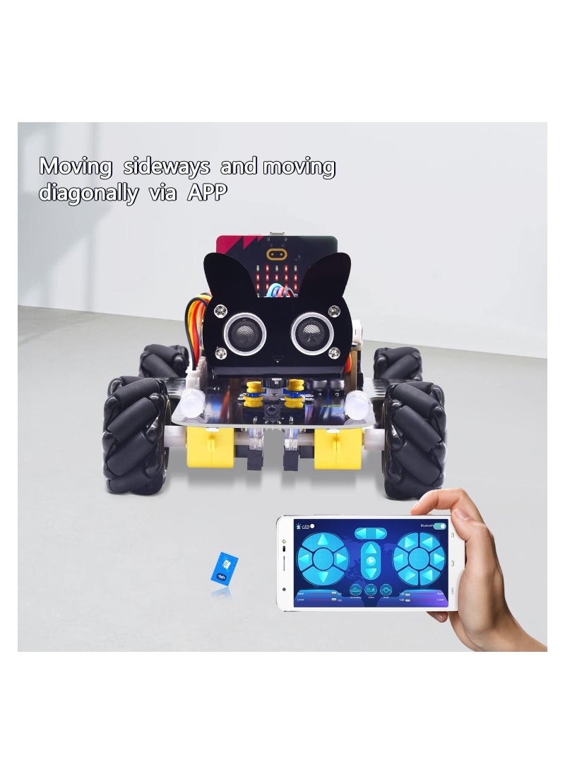 Keyestudio Micro bit 4WD Mechanical Robot Car Kit for Micro:bit v2 (Not Contained)，Novel Rugged Car for Kids Micro:bit Graphical Make code Python Code, DIY Programmable Car for Adults Teens STEM Education  - Image 4