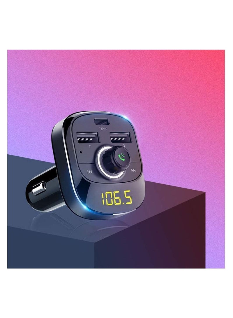 Fm Transmitter For Car, Bluetooth 5.0 Car Radio Audio Adapter With Qc3.0 Quick Charge, Pd Charge Port, Usb Drive, Tf Card, Mp3 Player, Support Hands-Free Calling - Image 2