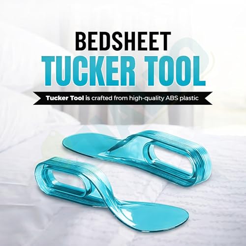 JIALTO 2 Pcs Bedsheet Tucker Tool – Mattress Helper for Tight Sheet Tucking, Easy Bed Making, Ergonomic Design, Durable Plastic Sheet Tucker Clip, Fits Under Mattress Corners (Blue) - Image 4