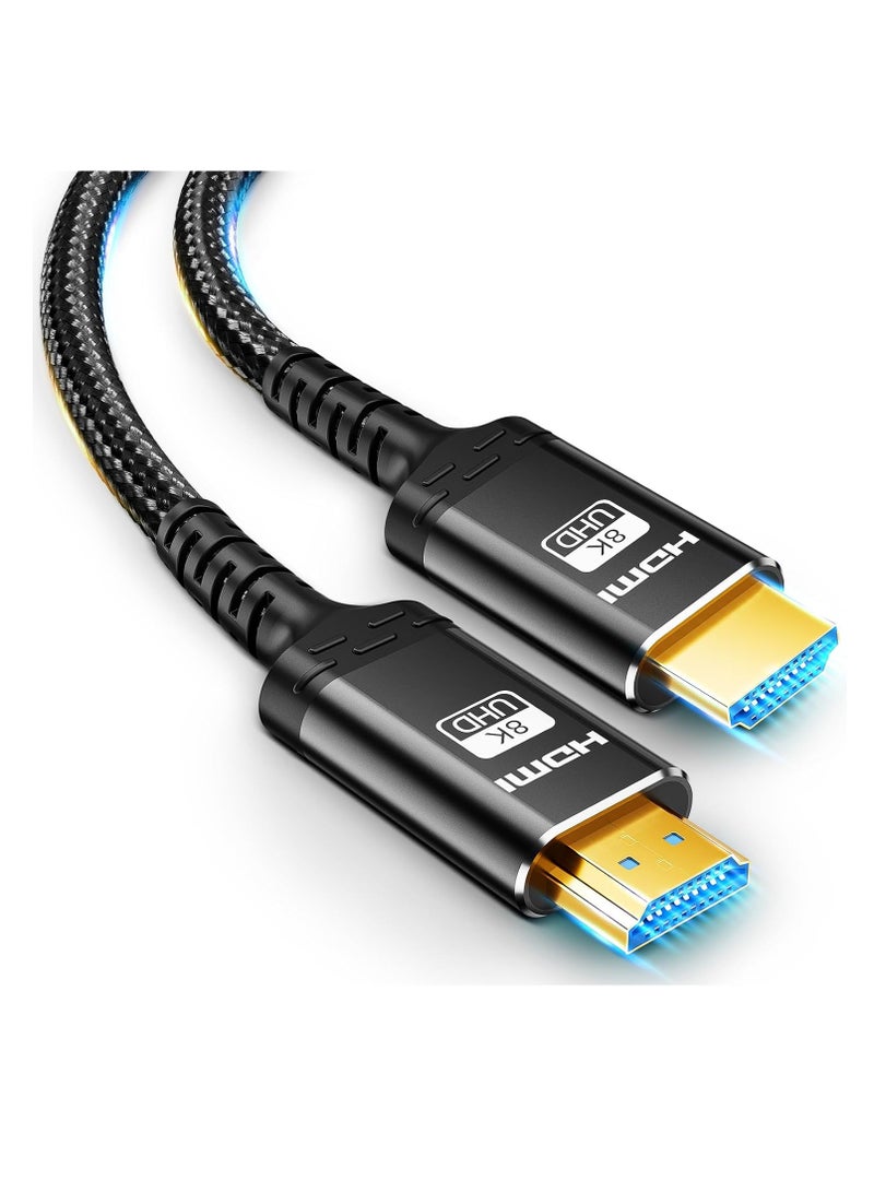 كابل HDMI بدقة 8K بطول 10 متر – كابل مجدول عالي السرعة 48 جيجابت/ثانية – يدعم 8K@60Hz و4K@120Hz وHDR10+  - Image 1