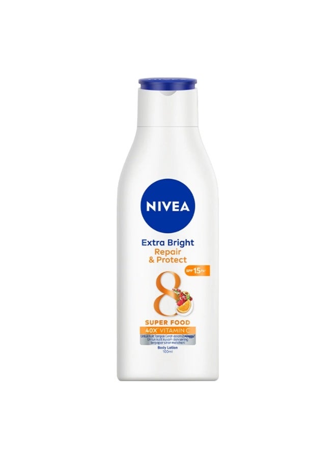 Nivea xtra Bright Repair & Protect 8 Super Food Body Lotion SPF 15 , 100 ml