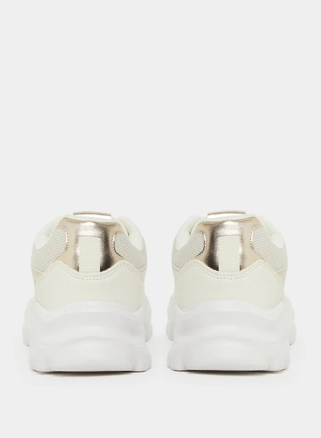 Styli Styli Panelled Lace Up Chunky Sneakers