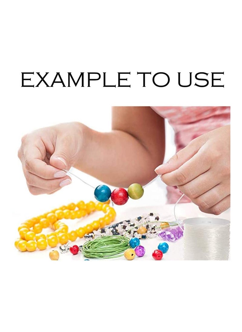 KASTWAVE - 100m Beaded crystal elastic line DIY handmade jewelry accessories Transparent elastic Beaded thread（0.5mm） - Image 1
