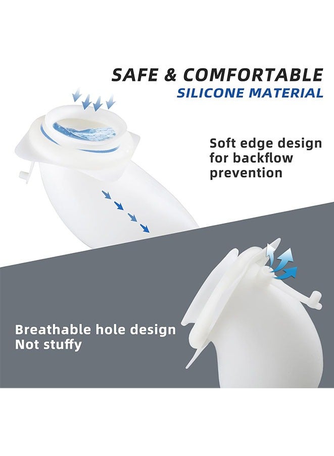 Muyixin Wearable Urinal Collector with 2pcs Reusable Silicone Urine Catheter Bag (2000ml & 1000ml), Portable External Catheter Urine Bag for Men - Image 3