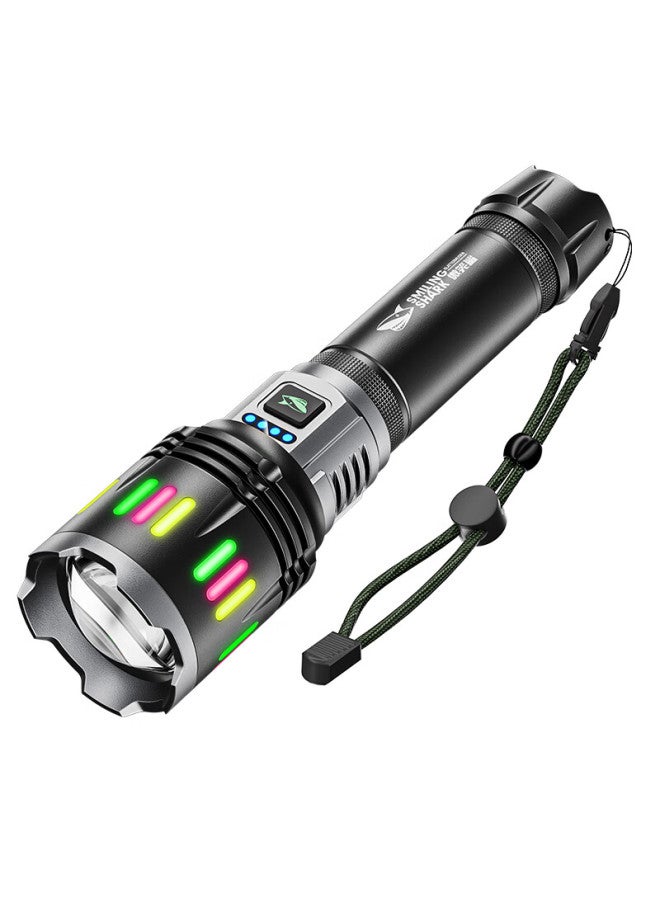 SMILING SHARK Smile Shark 5270 New High-power Flashlight Ultra-bright Outdoor Laser Long-range Zoom Rechargeable With Large Capacity And Ultra-long Battery Life - Image 5
