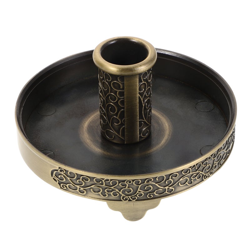 Metal Stick Tray Rack Zinc Alloy Base Round Roll Holder For Home Use Traditional Chinese Incense Burner Round Plate - Image 5