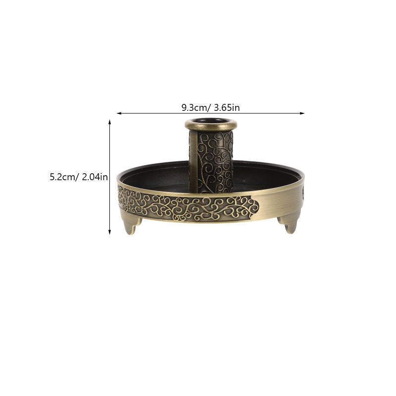 Metal Stick Tray Rack Zinc Alloy Base Round Roll Holder For Home Use Traditional Chinese Incense Burner Round Plate - Image 3