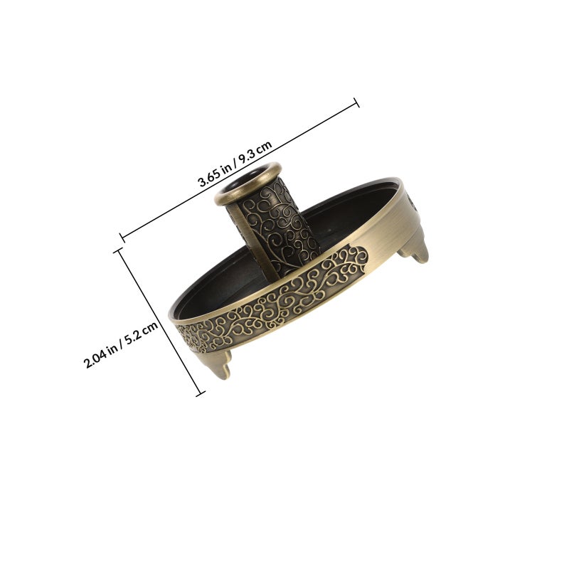 Metal Stick Tray Rack Zinc Alloy Base Round Roll Holder For Home Use Traditional Chinese Incense Burner Round Plate - Image 2