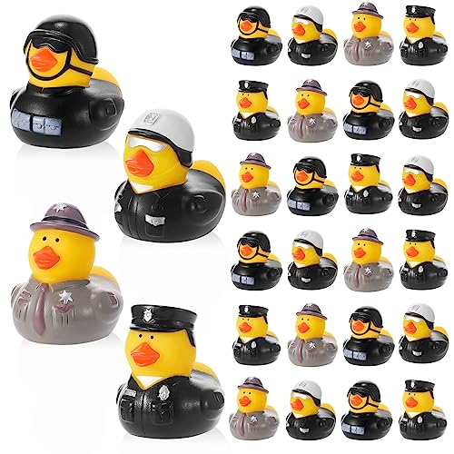 Deekin 24 Pcs Police Rubber Ducks Bulk 2 Inch Rubber Ducks Party Favor 250th Anniversary Decorations for Birthday Pool Party Occupation Cosplay 250th Anniversary - Image 1