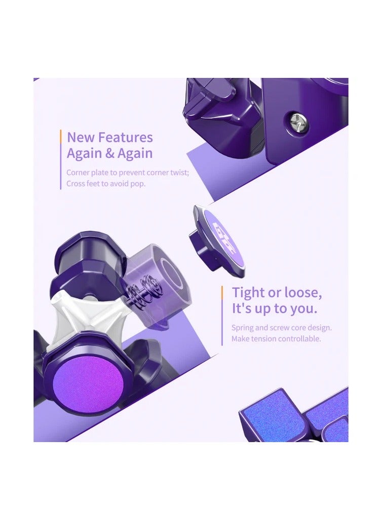 GANCUBE GAN Mirror Cube M UV Coated Purple  Magnetic Alien Cube  - Image 3