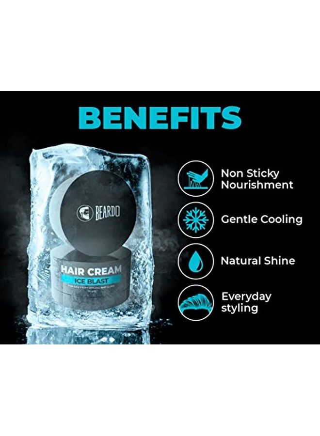 Ice Blast Cooling Hair Cream 75G | Icy Cool Freshness For The Summer Heat | Cooling Cream | For Daily Soft Styling | Cool Lock Technology