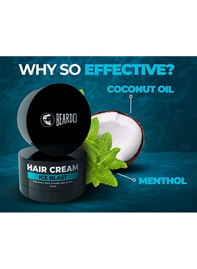 Ice Blast Cooling Hair Cream 75G | Icy Cool Freshness For The Summer Heat | Cooling Cream | For Daily Soft Styling | Cool Lock Technology